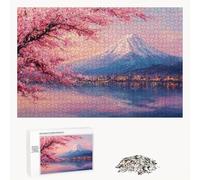 Puzzle 1000 Pezzi - Giappone & Monte Fuji - Puzzle in Legno Durevole con Lettere sul Retro - 75 x 50 cm - Hobby Creativo Senza Polvere - Articolo per Collezionisti e 14 Anni in Su P3#321
