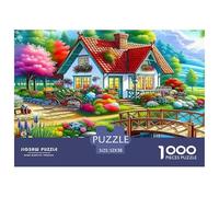 Puzzle 1000 Pezzi Giardino Accogliente, Gioco Educativo - Casetta sul Lago con Cigno, Relax, Regalo, 52x38cm
