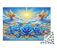 Puzzle 1000 pezzi Giardino d’Angelo Rose Blu Stimolante Difficile Cartone Riciclato per Esperti 38x26cm