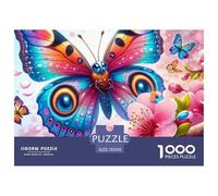 Puzzle 1000 pezzi Giardino di Farfalle per adulti - Pavone Farfalla Fioritura Gioco estremamente difficile 70x50cm
