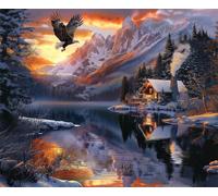 Puzzle 1000 pezzi Giochi educativo e Giocattoli sfida Regalo Jigsaw puzzle classici per Adulti,DIY Puzzles Lago del rifugio di montagna,75x50 cm