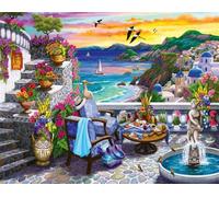 Puzzle 1000 pezzi Giochi educativo e Giocattoli sfida Regalo Jigsaw puzzle classici per Adulti,DIY Puzzles Fontana del giardino sul mare,75x50 cm