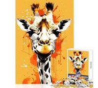 Puzzle 1000 pezzi Giraffa dipinta Animale Decorazione per la casa Giocattoli Regali di Babbo Natale segreto Giochi educativi Interazione genitore-figlio Dimensioni 38x52cm