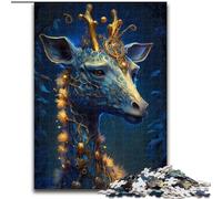 Puzzle 1000 pezzi Giraffa magica in legno, rompicapo ad alta difficoltà per adolescenti 50x75cm, Natale o compleanni