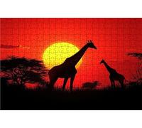 Puzzle 1000 Pezzi Giraffa Puzzle 1000 Pezzi Legno per Adulti Albero, Splendidamente Confezionato in Una Scatola di Cartone, Trasportabile in Una Borsa a Rete per Decorazioni Parete 50x75 CM RXPT-9463