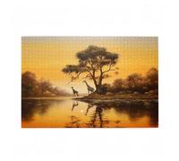 Puzzle 1000 Pezzi Giraffa Puzzle Albero Adulti Arte Grandi Dimensioni Jigsaw di Legno con una Scatola e Poster, Impossibili Jigsaw Gioco Familiare for Adulti Principiante, Home Decor 75x50cm D-210