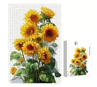 Puzzle 1000 Pezzi - Girasole & Giallo - Puzzle in Legno Durevole con Lettere sul Retro - 75 x 50 cm - Hobby Creativo Senza Polvere - Articolo per Collezionisti e 14 Anni in Su P3#1042