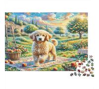 Puzzle 1000 Pezzi Goldendoodle per Adulti, Barboncino nel Frutteto Impossibile Difficile ed Educativo Antistress 38x26cm 1000 Pezzi