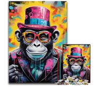 Puzzle 1000 pezzi Graffiti che dipingono una scimmia Puzzle impossibile per adulti Perfetto per Halloween, Natale, regalo di compleanno 26X38CM/10,23x14,96 pollici