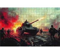 Puzzle 1000 Pezzi, Guerra Puzzle 1000 Pezzi per Adulti, Giochi di Puzzles Guerriero Legno per Tutta la Famiglia, DIY Puzzles per Quadri Moderni Soggiorno Regalo Donna Uomo Festival 75 x 50CM RXPT-7560