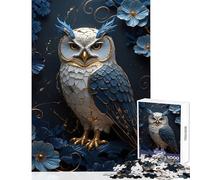 Puzzle 1000 pezzi Gufo Floreale Arte Kintsugi Decorazione per la casa Giocattoli Regali di Babbo Natale segreto Giochi educativi Interazione genitore-figlio Dimensioni 50x75cm