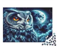 Puzzle 1000 Pezzi Gufo Notte Realistico Colori Vivaci Pezzi Precisi Cartone Premium per Principianti Regalo per Amanti dei Puzzle 52x38cm