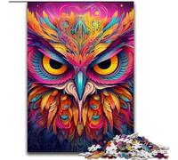 Puzzle 1000 pezzi Gufo rosa in legno, rompicapo ad alta difficoltà per adolescenti 50x75cm, giocattolo educativo per adolescenti, decorazione per casa e ufficio