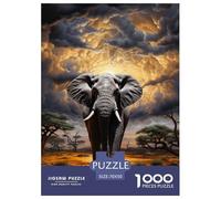 Puzzle 1000 Pezzi Hyper-realistic Elephant Qualità Premium African Animals Puzzle Impegnativo Divertimento Per Adulti Adulti E Bambini Più Grandi 70x50cm/1000pcs