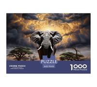 Puzzle 1000 Pezzi Hyper-realistic Elephant Qualità Premium African Animals Puzzle Impegnativo Divertimento Per Adulti Adulti E Bambini Più Grandi 70x50cm/1000pcs
