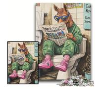 Puzzle 1000 pezzi "Il cavallo va in bagno", puzzle impossibile per adulti, 50x75cm, idea regalo di compleanno, gioco rompicapo impegnativo.