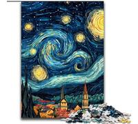 Puzzle 1000 pezzi "Il cielo notturno di Van Gogh" per adulti, 26x38cm, perfetto per decorare la casa o l'ufficio, ideale come regalo di Natale