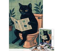 Puzzle 1000 pezzi Il momento privato di un gatto Giocattolo educativo Ottimo regalo per giochi di famiglia Gioco per migliorare l'amore tra coppie Dimensioni 38x26cm