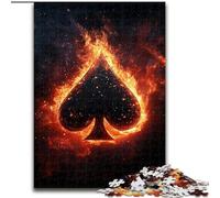 Puzzle 1000 pezzi in legno con fiamma e amore nero, 50x75cm, sfida per la mente, regalo perfetto per adolescenti e decorazioni per la casa