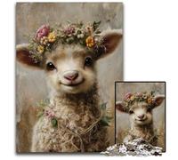 Puzzle 1000 pezzi in legno con pecore e fiori, per bambini dai 14 anni in su, attività divertenti da fare a casa, regali di compleanno, regali da viaggio, 50x75cm