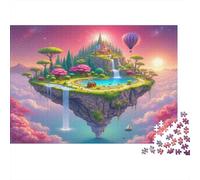 Puzzle 1000 pezzi Isola Fluttuante Cascada Celeste, Cartone Alta Qualità, Uomini e Donne Anti-Stress 52x38cm