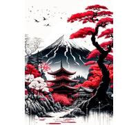Puzzle 1000 Pezzi ，Japanese Japan Fujis Scenic Immagini Retro Paintings ，Divertente Puzzle Personalizzato Per Adulti,Per Giochi Di Memoria E Cognizione Per Anziani Wn128Zk