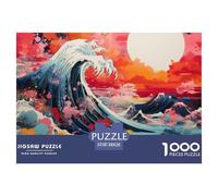 Puzzle 1000 Pezzi Japanese Style Waves Qualità Premium Ride The Wind And Waves Divertimento Idea Regalo Uomo E Donna Per Adulti E Bambini Da 12 Anni 38x26cm/1000pcs