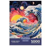 Puzzle 1000 Pezzi Japanese Style Waves Qualità Premium The Sea of Rizhao Multicolore Idea Regalo Uomo E Donna Adulti E Bambini Più Grandi 70x50cm/1000pcs