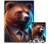 Puzzle 1000 pezzi Jigsaw Boss Orso Bruno Puzzle Gioco interattivo per famiglie, regalo artigianale con grafica colorata 50x75CM/19,68x29,52 pollici