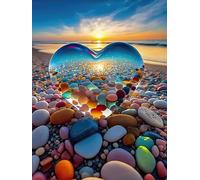 Puzzle 1000 Pezzi, Jigsaw Puzzle per Adulti 1000 Pezzi Cuore Ghiaia Spiaggia Puzzle Classici Come Regalo e Decorazione per Pareti