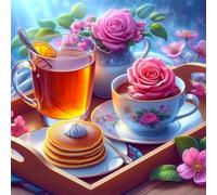 Puzzle 1000 Pezzi,jigsaw puzzle per adulti 65x65 cm Caffè Cibo Rose Puzzles Classici,puzzles impegnativo,Impossibile Difficile giochi per tutta la famiglia