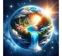 Puzzle 1000 Pezzi,jigsaw puzzle per adulti 65x65 cm Cascate della Terra Fantastica Puzzles Classici,puzzles impegnativo,Impossibile Difficile giochi per tutta la famiglia