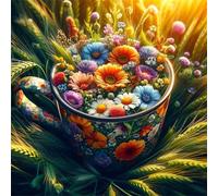Puzzle 1000 Pezzi,jigsaw puzzle per adulti 65x65 cm Coppa del fiore di grano Puzzles Classici,puzzles impegnativo,Impossibile Difficile giochi per tutta la famiglia