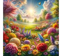 Puzzle 1000 Pezzi,jigsaw puzzle per adulti 65x65 cm Fiori primaverili sole Puzzles Classici,puzzles impegnativo,Impossibile Difficile giochi per tutta la famiglia