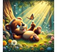 Puzzle 1000 Pezzi,jigsaw puzzle per adulti 65x65 cm Orso farfalla del sole Puzzles Classici,puzzles impegnativo,Impossibile Difficile giochi per tutta la famiglia