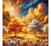 Puzzle 1000 Pezzi,jigsaw puzzle per adulti 65x65 cm Rose del boschetto dorato Puzzles Classici,puzzles impegnativo,Impossibile Difficile giochi per tutta la famiglia
