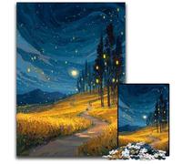 Puzzle 1000 pezzi Jigsaw Road Under The Night Sky Puzzle in legno per età 14+ Sfida educativa Attività divertenti a casa, regali di compleanno, regali di viaggio 50X75CM
