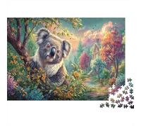 Puzzle 1000 Pezzi Koala in Tree with Autumn Scenery - Rompicapo Giochi Relax Wildlife Adulti E Bambini Per, Regali 70x50cm/1000pcs