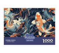 Puzzle 1000 Pezzi Koi Carp Qualità Premium Lucky Fish Puzzle Impegnativo Puzzle Al Divertenti Per Uomo E Donna Adulti E Bambini Più Grandi 70x50cm/1000pcs