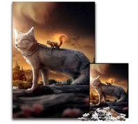 Puzzle 1000 pezzi "La volpe e lo scoiattolo", puzzle in legno per adulti, adolescenti e famiglie, gioco rompicapo fai da te, regalo, 50x75CM/19,68x29,52 pollici.