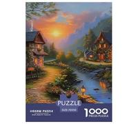 Puzzle 1000 Pezzi Landscape Painting Qualità Premium The Cabin in The Woods Intrattenimento Creativo Idea Regalo Uomo E Donna Regalo Per Adulti E Bambini Da 14 Anni E Più 70x50cm/1000pcs