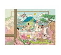 Puzzle 1000 Pezzi Le Acque di Fuji - Illustrazione di Wen-Hsiu Wang | Paesaggio Giapponese con Monte Fuji | Puzzle Artistico per Adulti | Made in Italy | StoPuzzle