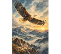 Puzzle 1000 pezzi legno Aquila sopra le montagne selvagge