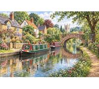 Puzzle 1000 pezzi legno Canale del borgo in autunno
