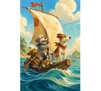 Puzzle 1000 pezzi legno Cani su una zattera a vela