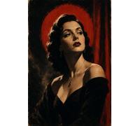 Puzzle 1000 pezzi legno Diva del cinema anni Quaranta rosso e nero