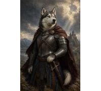 Puzzle 1000 pezzi legno Husky Cavaliere Medievale nella Tempesta