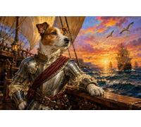 Puzzle 1000 pezzi legno Jack Russell Esploratore sul Veliero