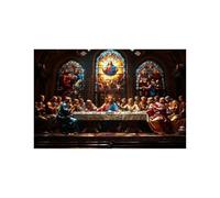 Puzzle 1000 Pezzi, Legno L'Ultima Cena Puzzle 1000 Pezzi Adulti, Puzzles Classici Chiesa per Tutta la Famiglia Insieme, Puzzles per Alleviare lo Stress Primavera Decorazioni Parete 50 x 75cm LZPT03857