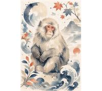Puzzle 1000 pezzi legno Macaco giapponese stile xilografia